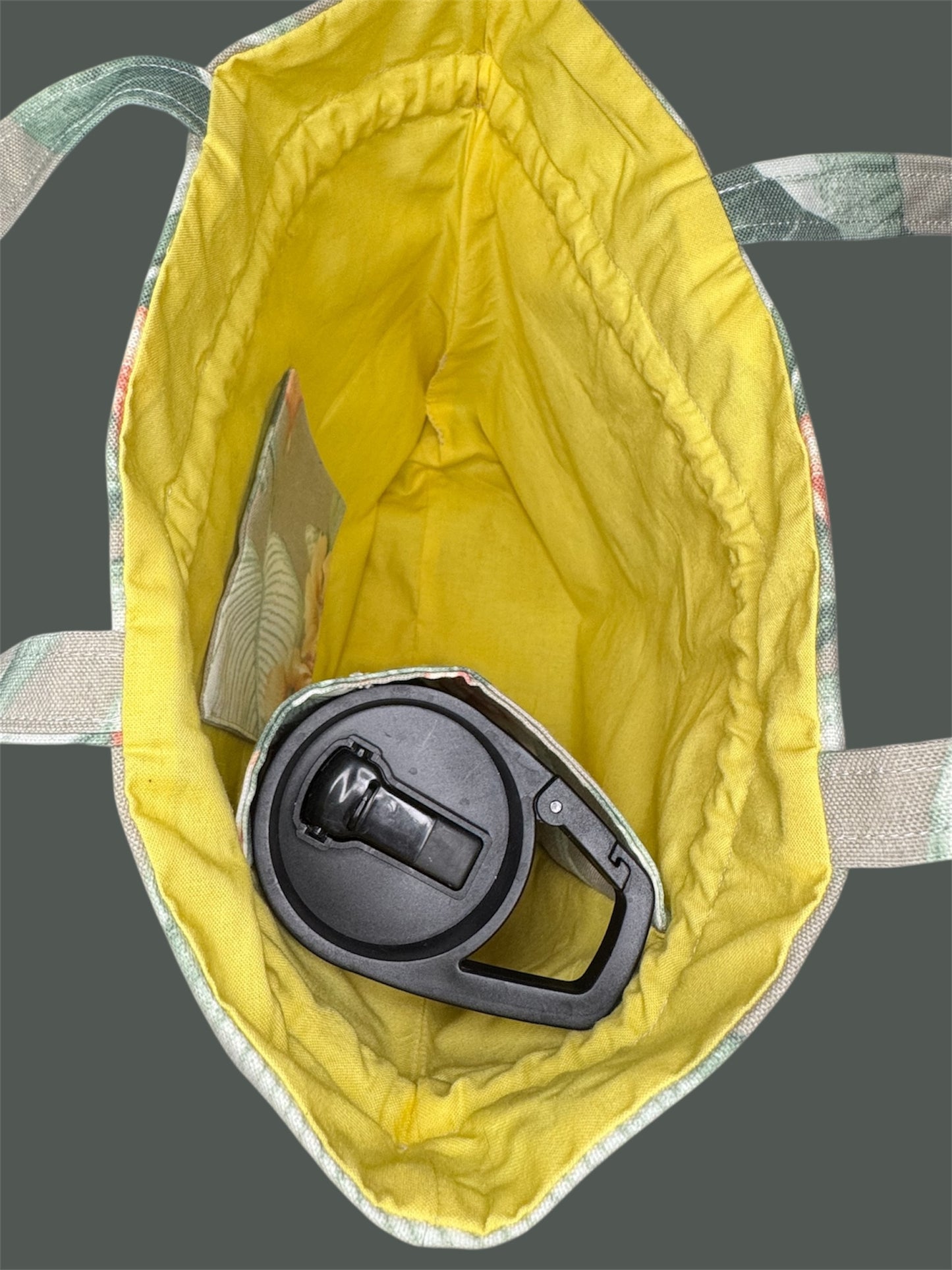 Large Drawstring Bag with Bottle Holder