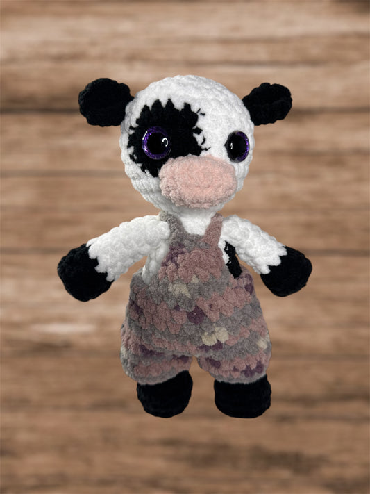 Cow With Purple Overalls