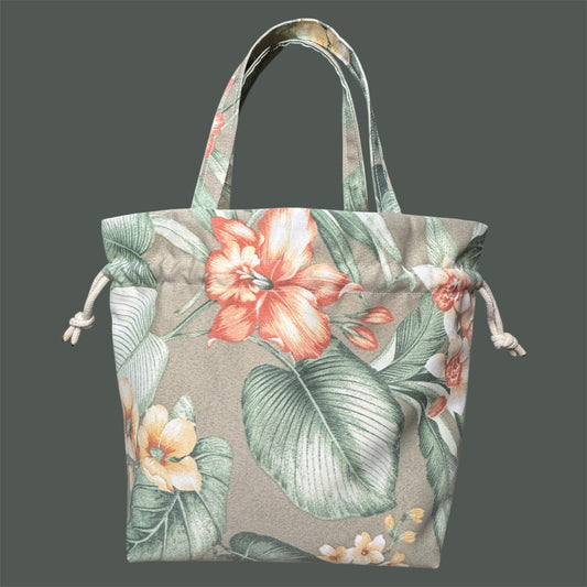 Large Drawstring Bag with Bottle Holder
