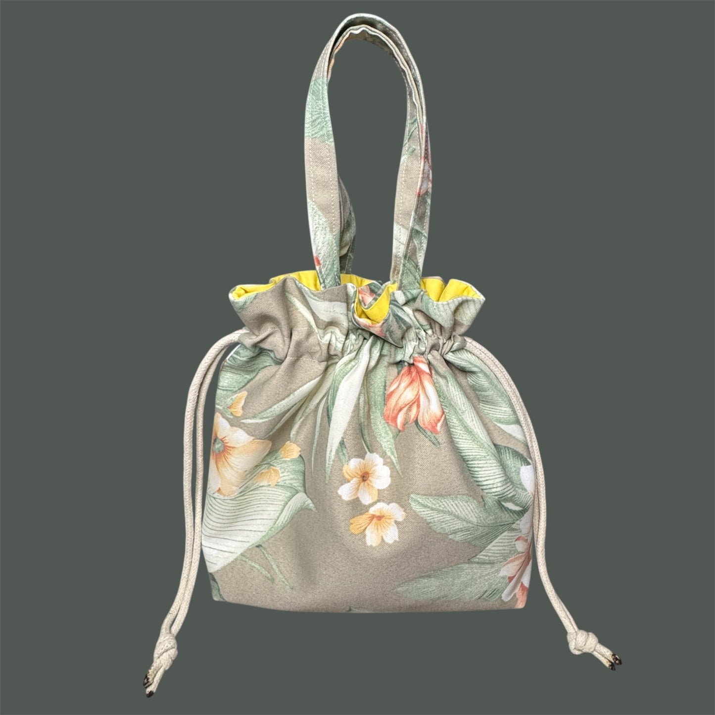 Large Drawstring Bag with Bottle Holder