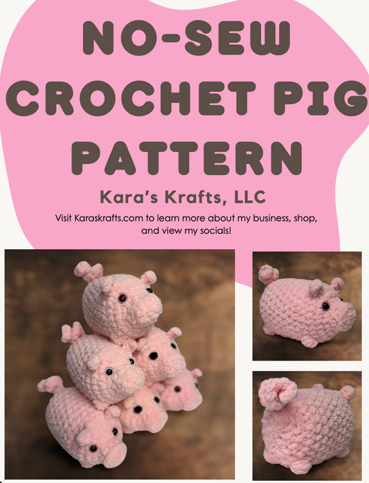 No-Sew Crochet Pig Pattern PDF